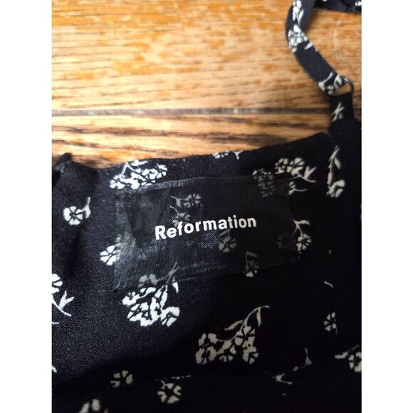Reformation France floral jumpsuit in black and white Sz 12 - Picture 3 of 6
